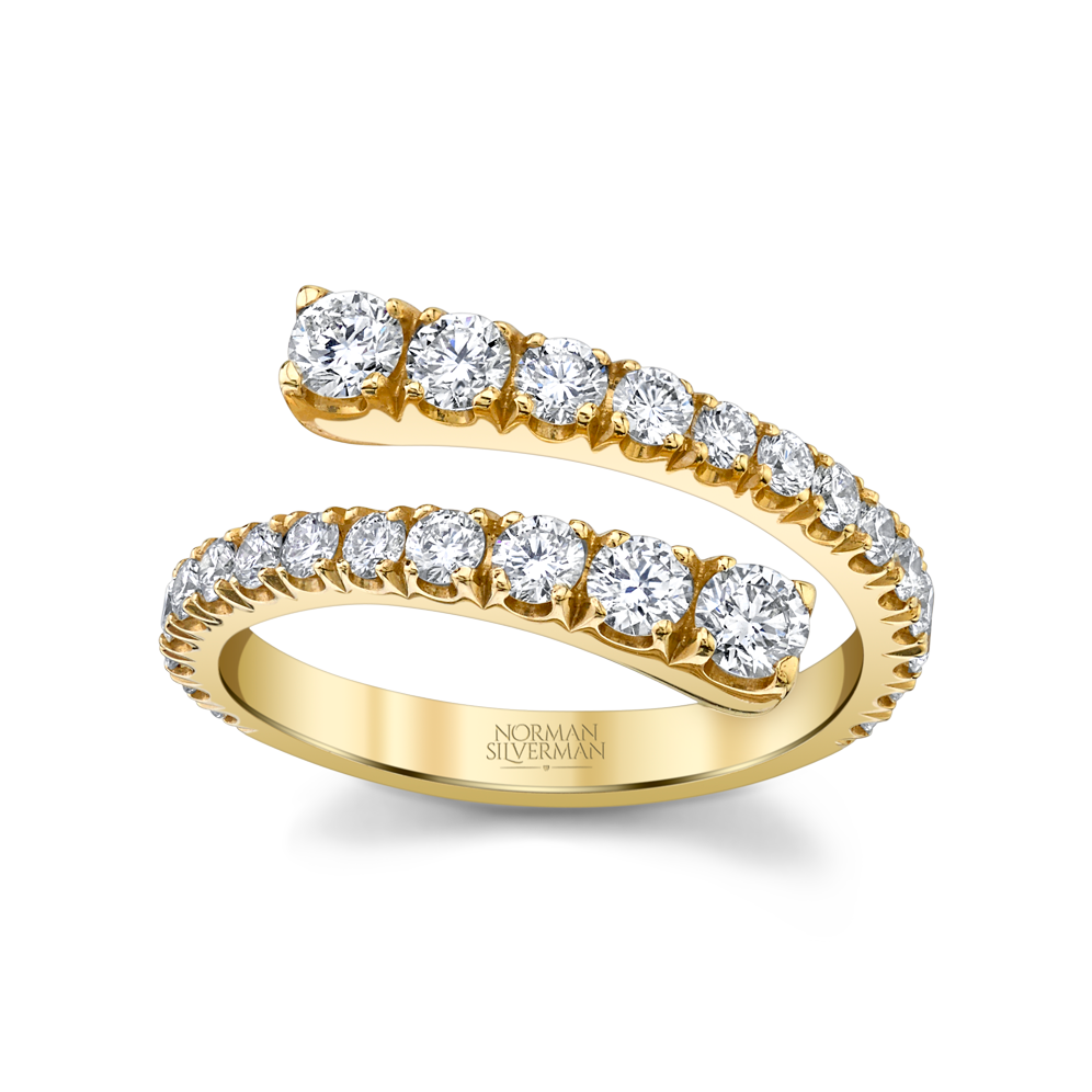 Graduating Diamond Bypass Ring