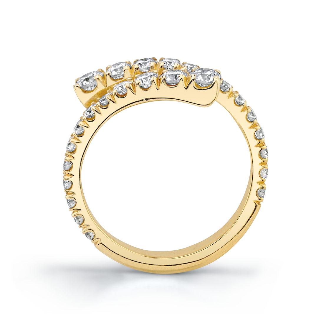Graduating Diamond Bypass Ring