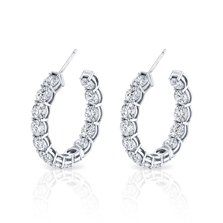 Signature Round Diamond Hoops