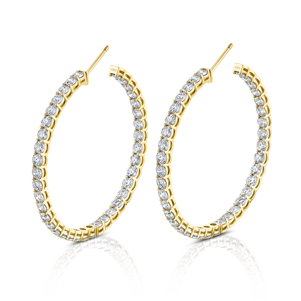 Signature Round Diamond Hoops in Rose Gold - Large