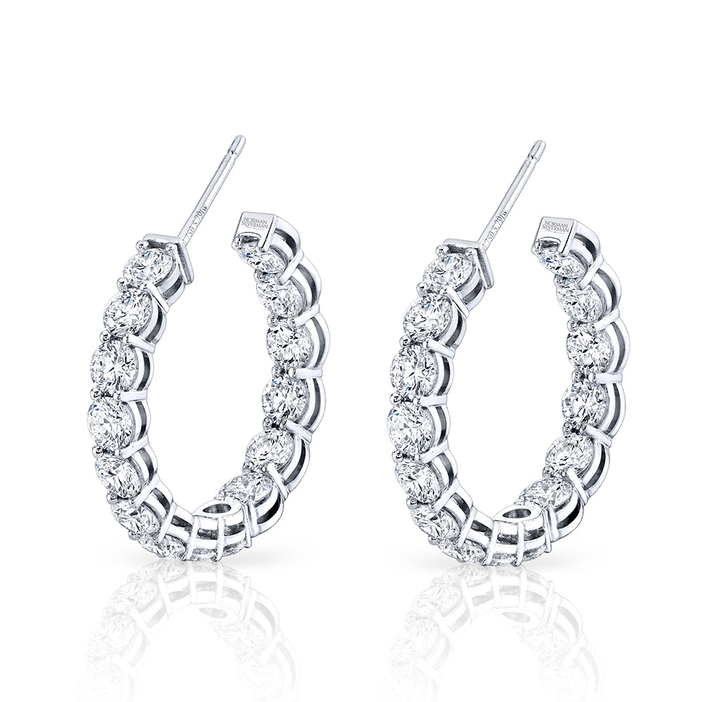 Signature Round Diamond Hoops