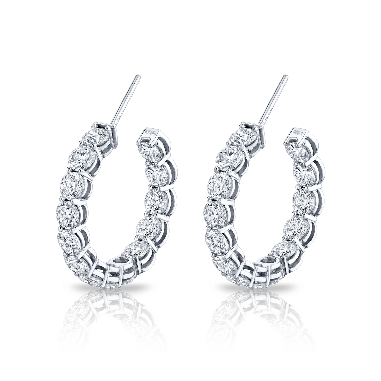 Norman Silverman Signature Everyday Diamond Hoops in White Gold