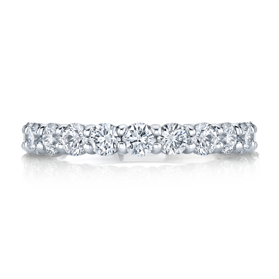 Brilliant Round Cut Diamond Halfway Eternity Band