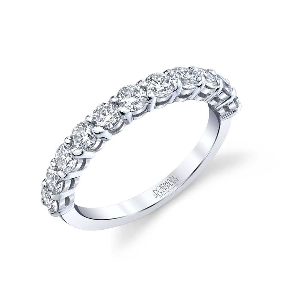 Brilliant Round Cut Diamond Halfway Eternity Band