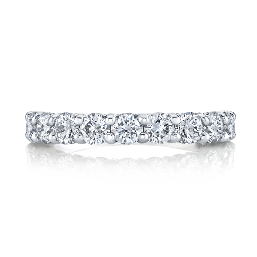 Brilliant Round Cut Diamond Halfway Eternity Band