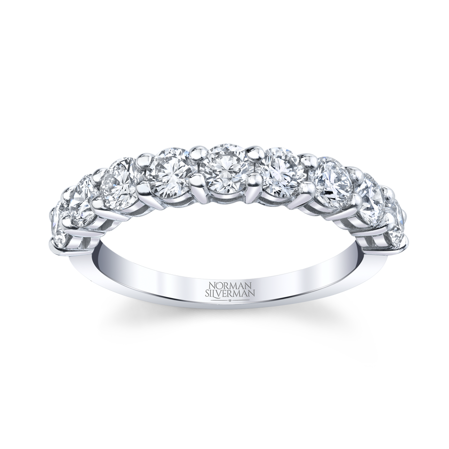 Brilliant Round Cut Diamond Halfway Eternity Band