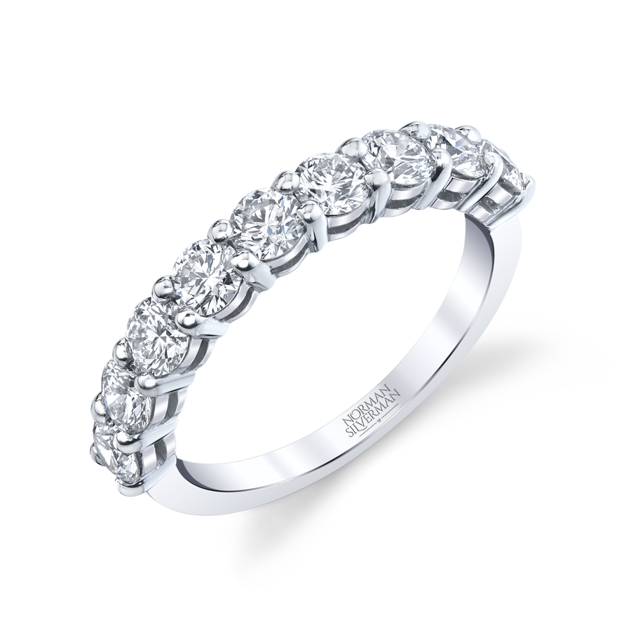 Brilliant Round Cut Diamond Halfway Eternity Band