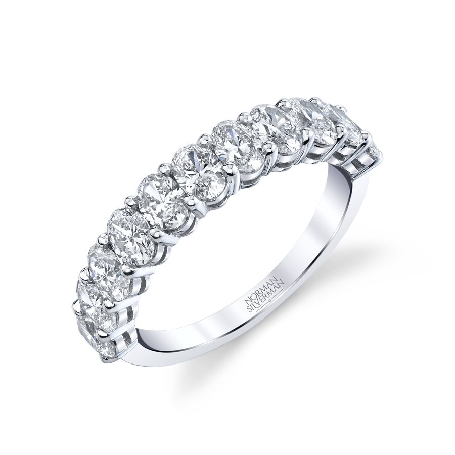 Brilliant Round Cut Diamond Halfway Eternity Band