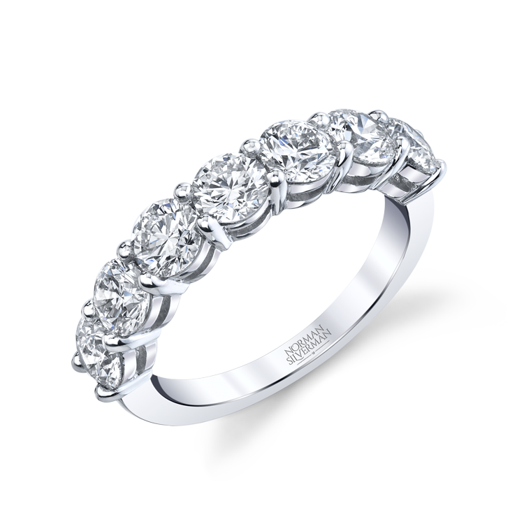 Brilliant Round Cut Diamond Halfway Eternity Band