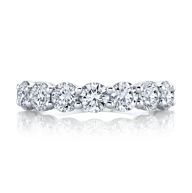 Brilliant Round Cut Diamond Halfway Eternity Band