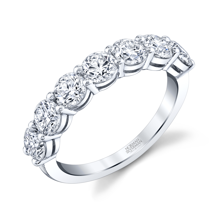 Brilliant Round Cut Diamond Halfway Eternity Band