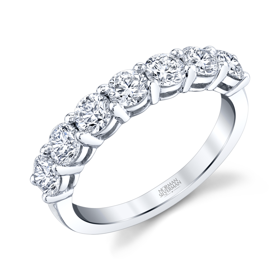 Brilliant Round Cut Diamond Halfway Eternity Band