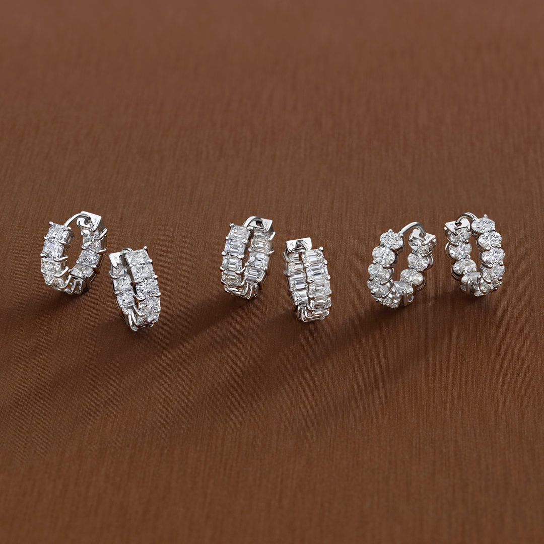Signature Radiant Diamond Huggies