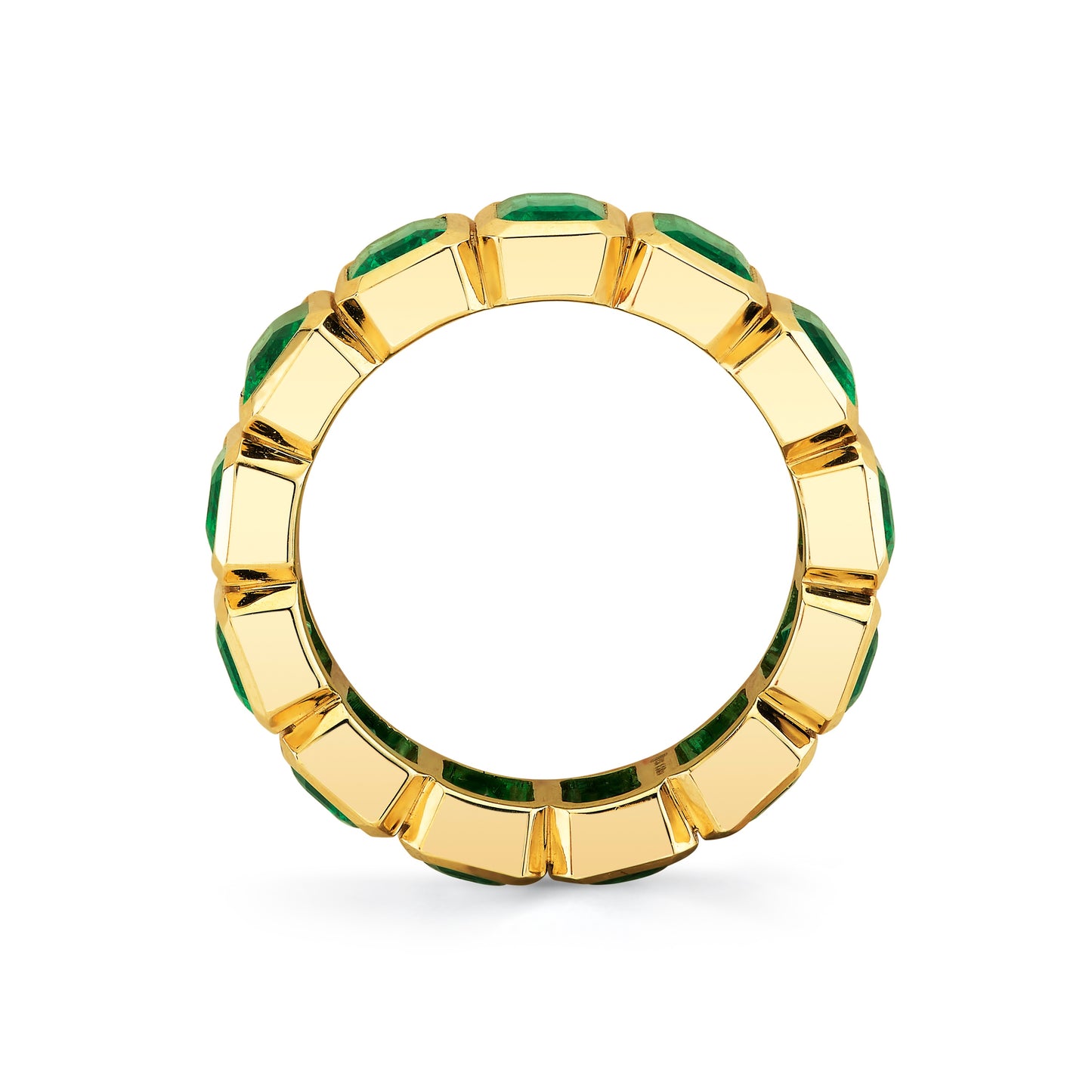 Emerald Bezel Set Eternity Band