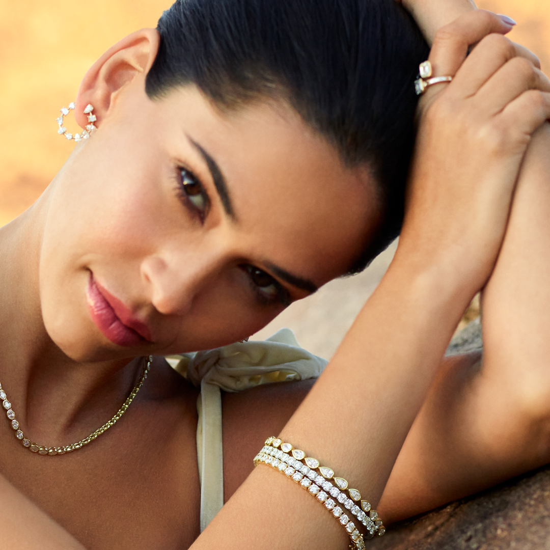 East West Pear Diamond Tennis Bracelet
