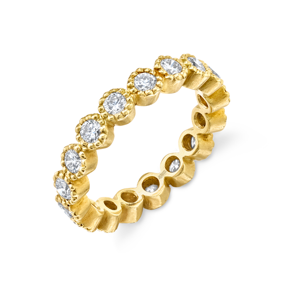 Round Diamond Bezel Set Eternity Band