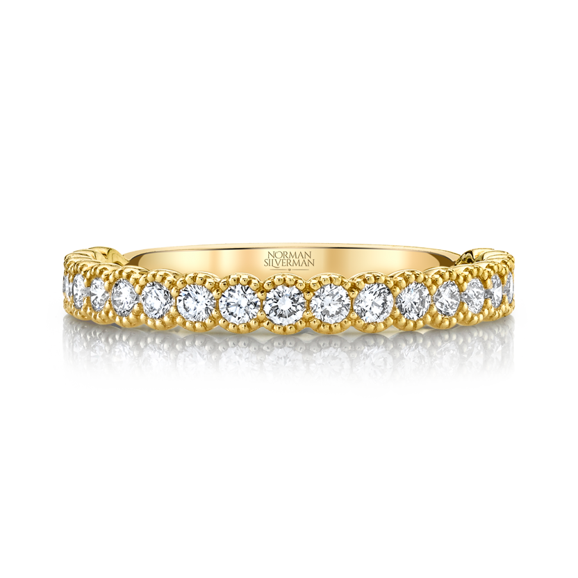 Brilliant Cut Diamond Halfway Eternity Band in Yellow Gold