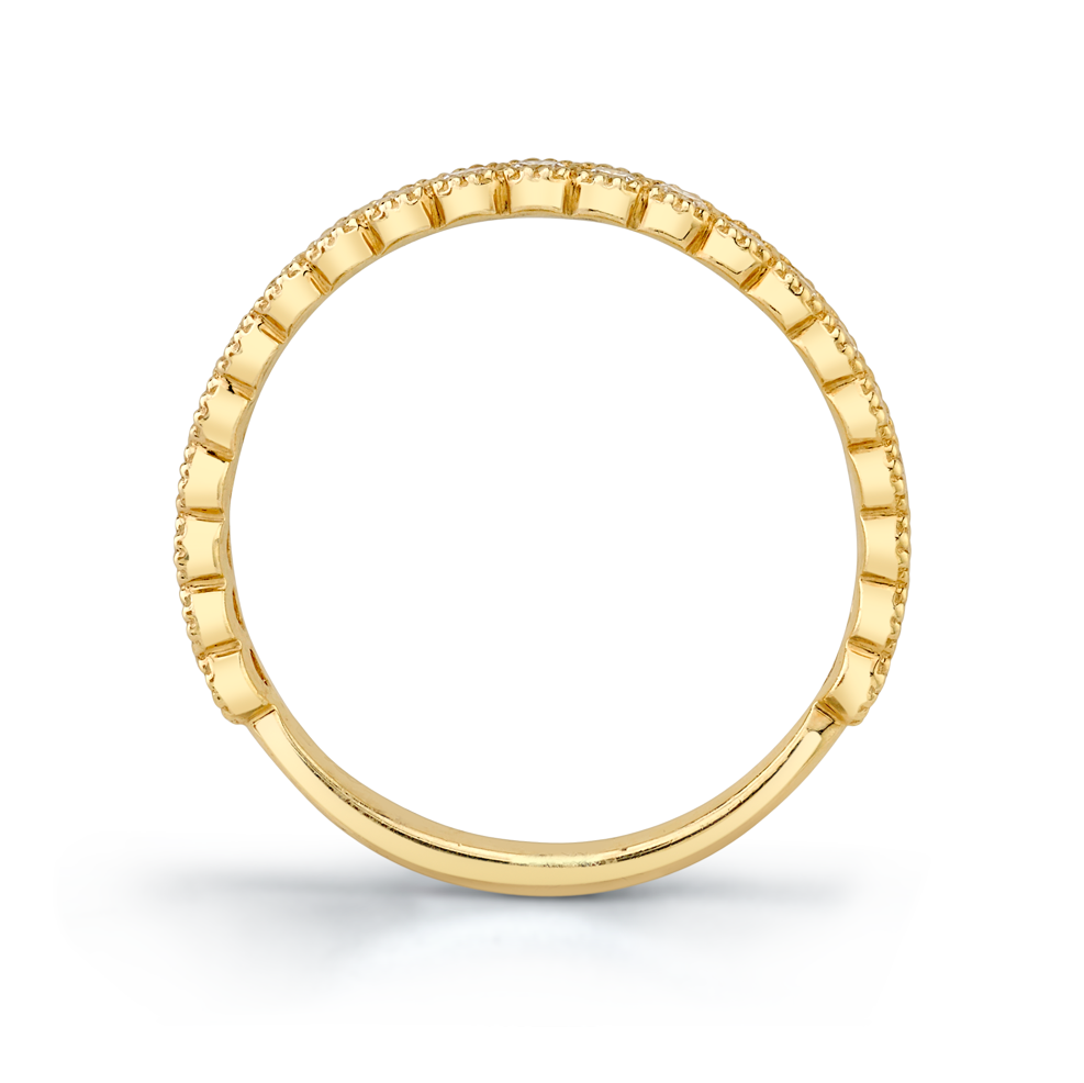 Round Diamond Halfway Band