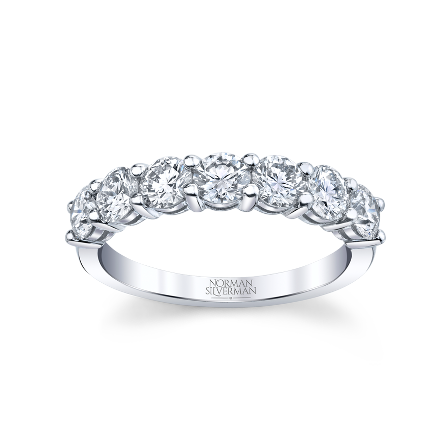 Brilliant Round Cut Diamond Halfway Eternity Band