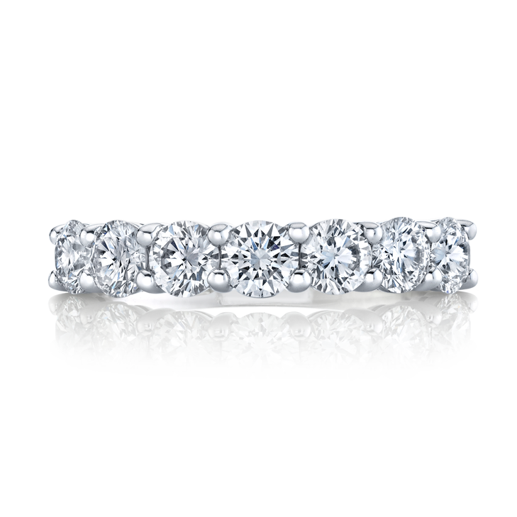 Brilliant Round Cut Diamond Halfway Eternity Band