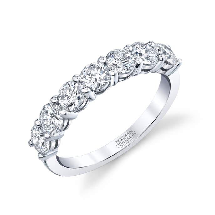 Brilliant Round Cut Diamond Halfway Eternity Band