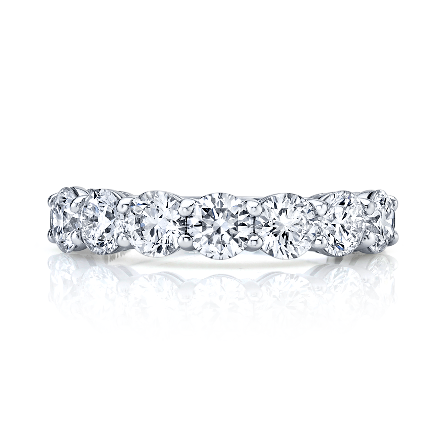 Brilliant Round Cut Diamond Halfway Eternity Band