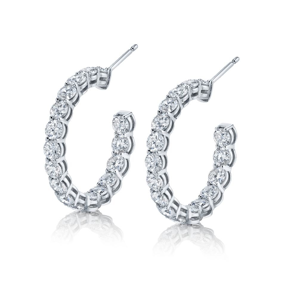 Norman Silverman Signature Everyday Diamond Hoops in White Gold