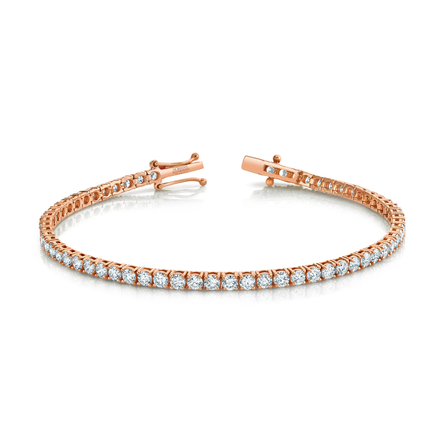 Signature Round Diamond Tennis Bracelet - MULTIPLE SIZES - Rose Gold