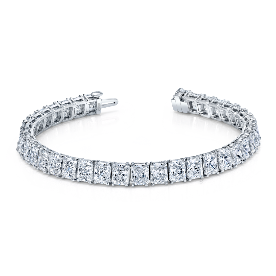 Radiant Straight Line Diamond Bracelet