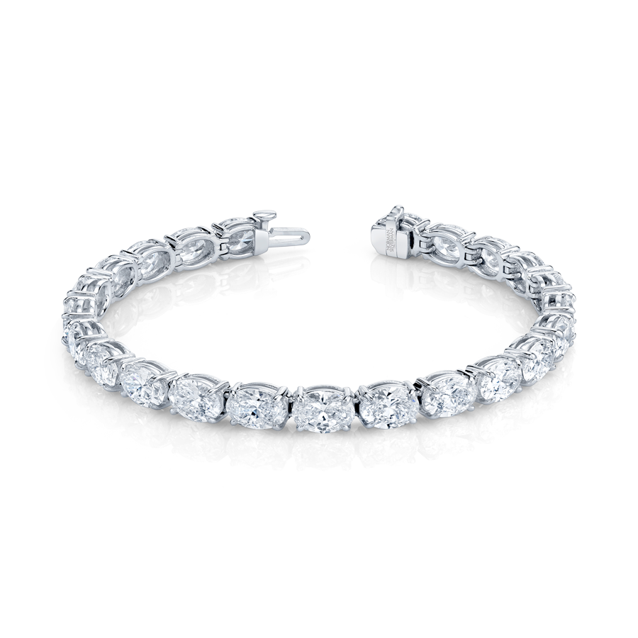 East West Oval Straight Line Diamond Bracelet