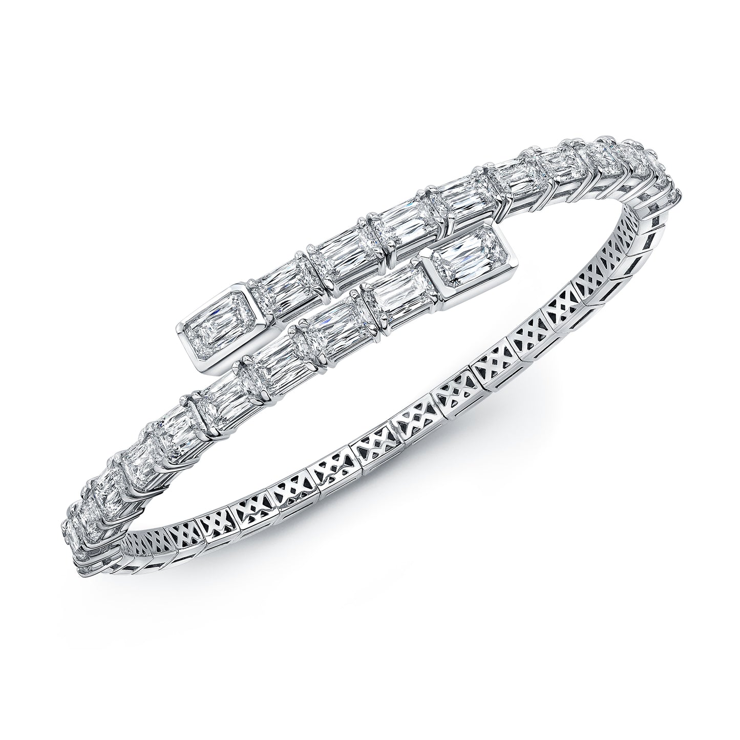 Modified Rectangular Diamond Bypass Bracelet