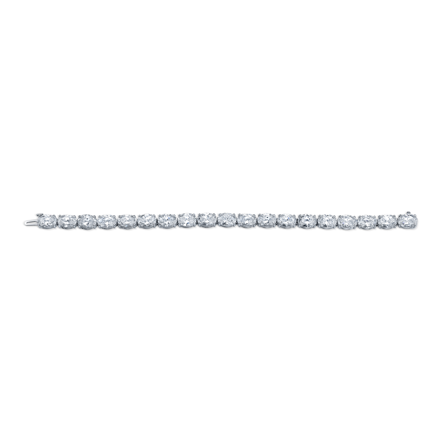 East West Oval Straight Line Diamond Bracelet