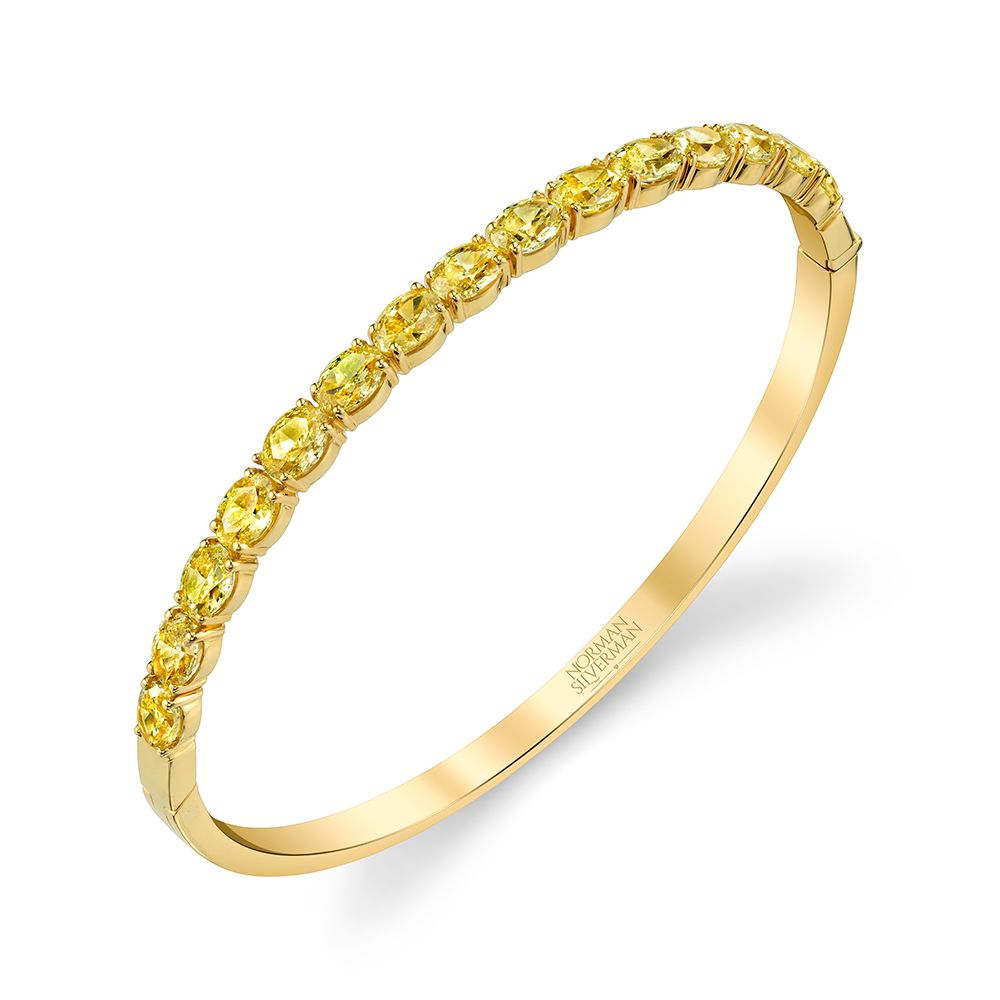 Fancy Yellow Oval Diamond Bangle Bracelet