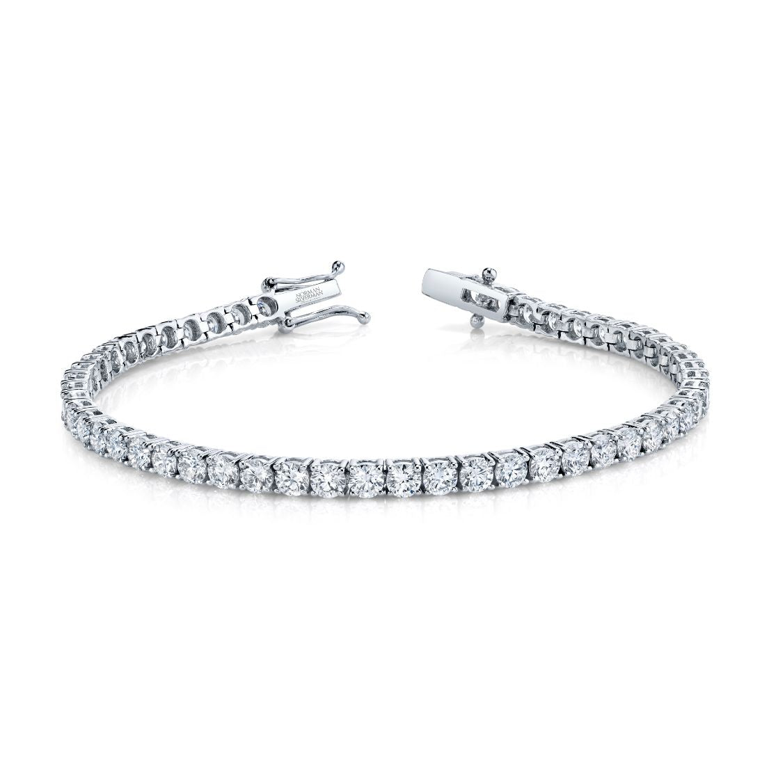 Signature Round Diamond Tennis Bracelet - MULTIPLE SIZES - White Gold