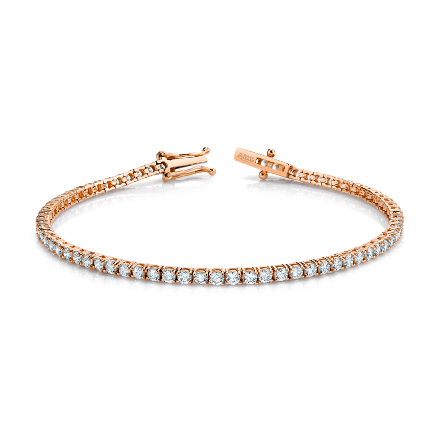 Signature Round Diamond Tennis Bracelet - MULTIPLE SIZES - Rose Gold