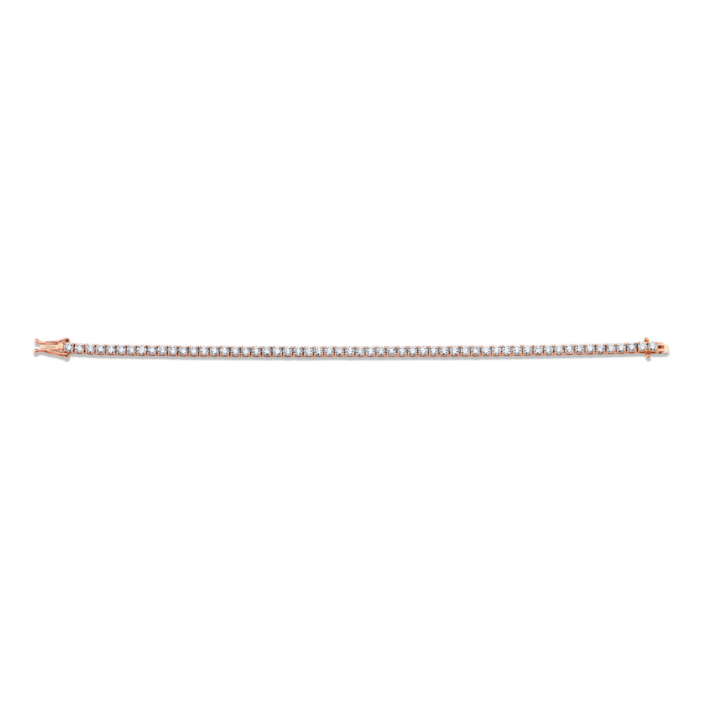 Signature Round Diamond Tennis Bracelet - MULTIPLE SIZES - Rose Gold