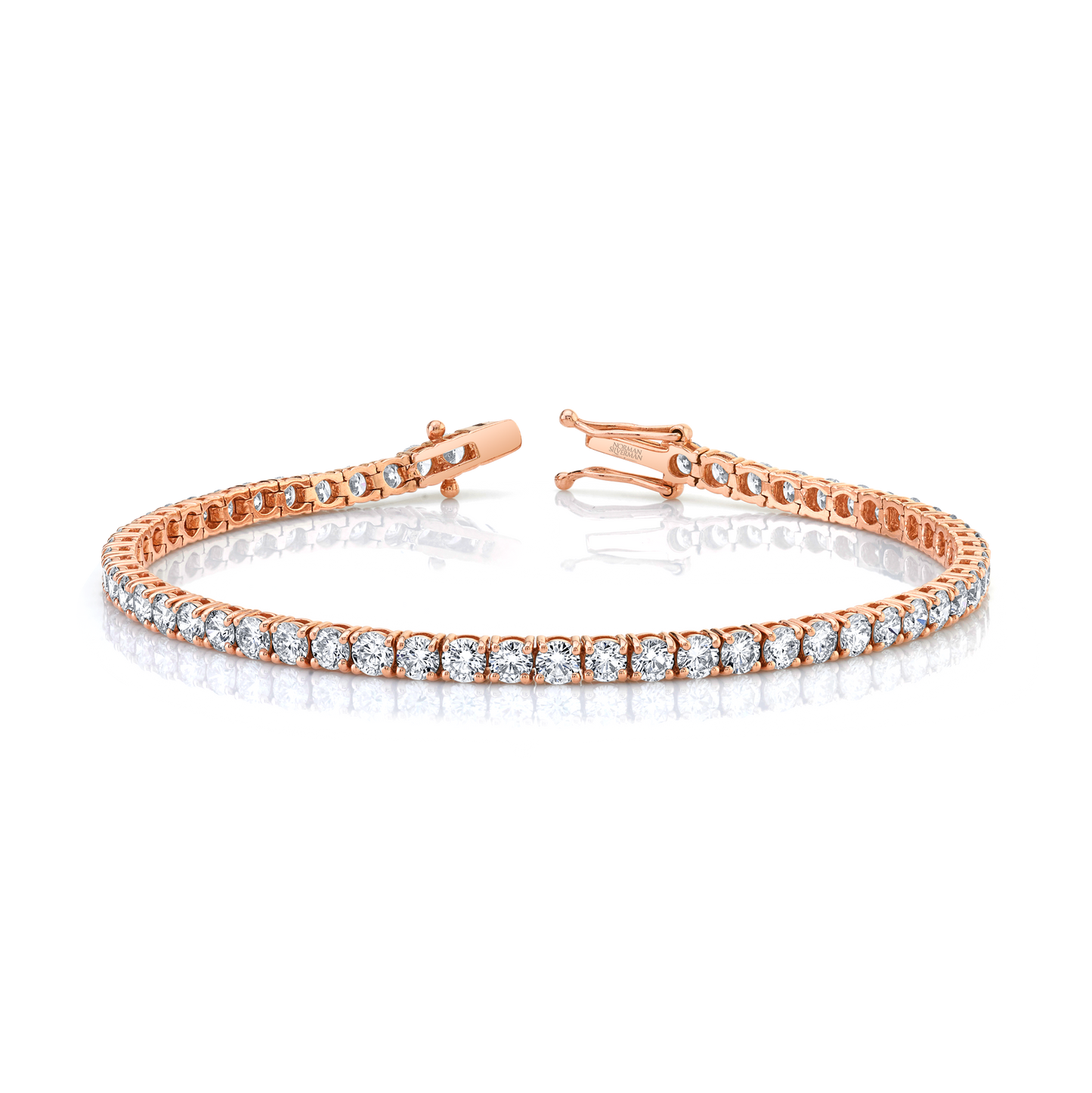 Signature Round Diamond Tennis Bracelet - MULTIPLE SIZES - Rose Gold