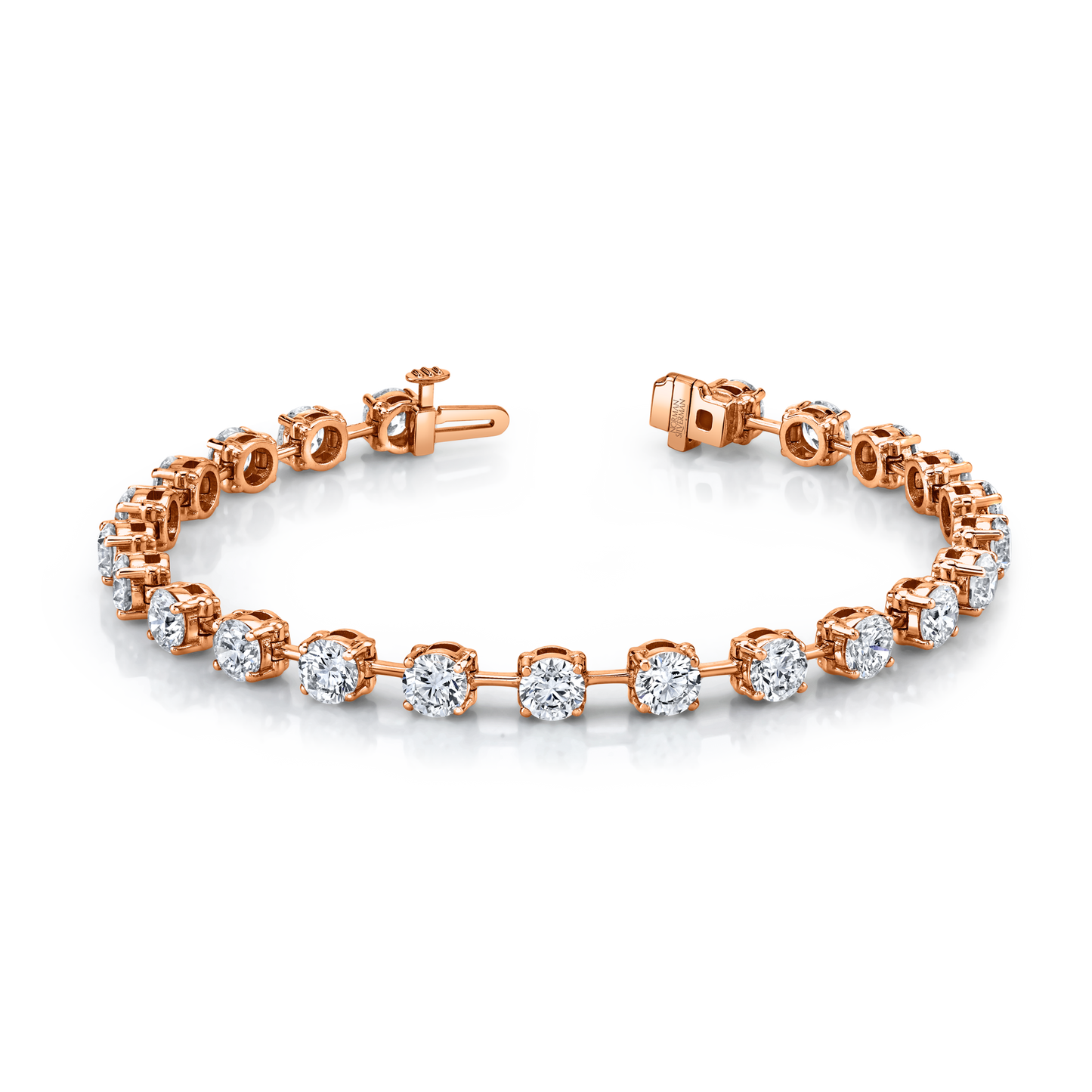 Straight Line Wire Set Bracelet with Round Diamonds