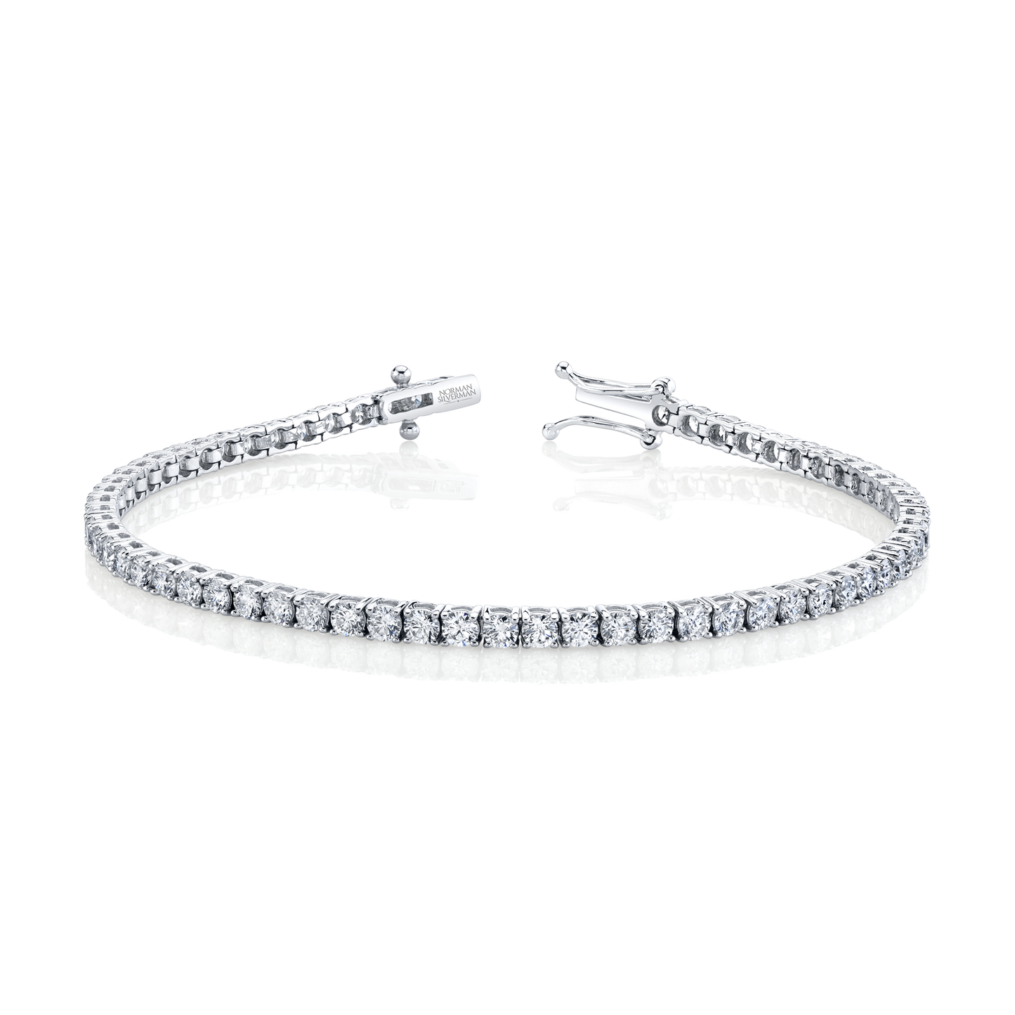 Signature Round Diamond Tennis Bracelet - MULTIPLE SIZES - White Gold