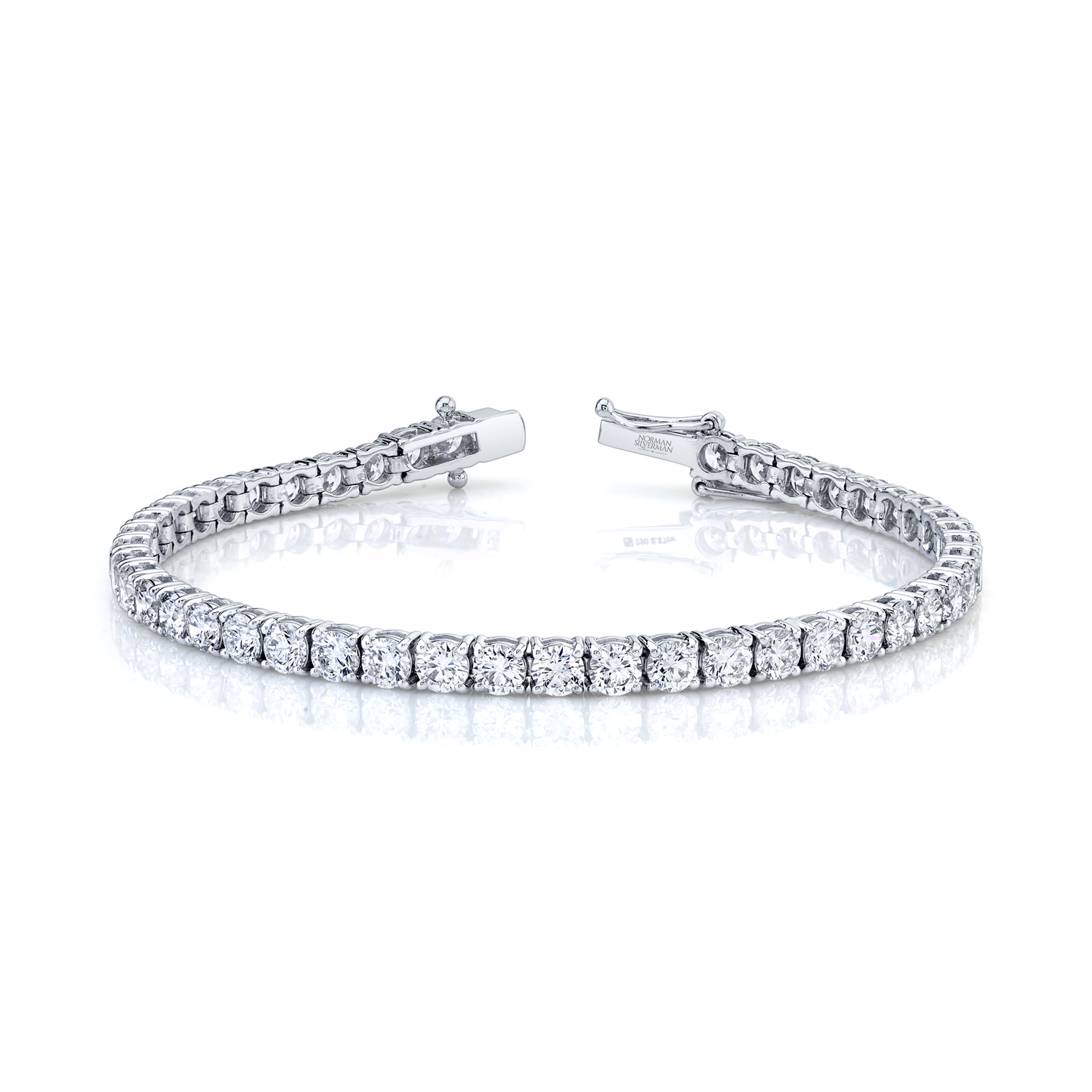 Signature Round Diamond Tennis Bracelet - MULTIPLE SIZES - White Gold