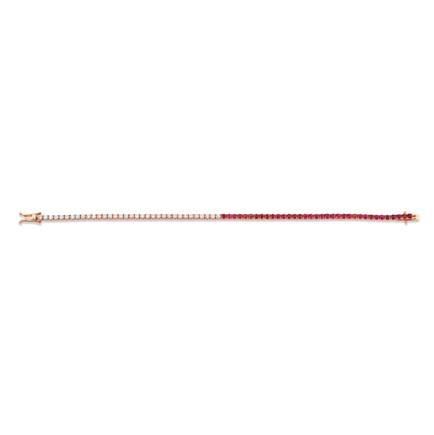Ruby and Diamond Halfway Bracelet
