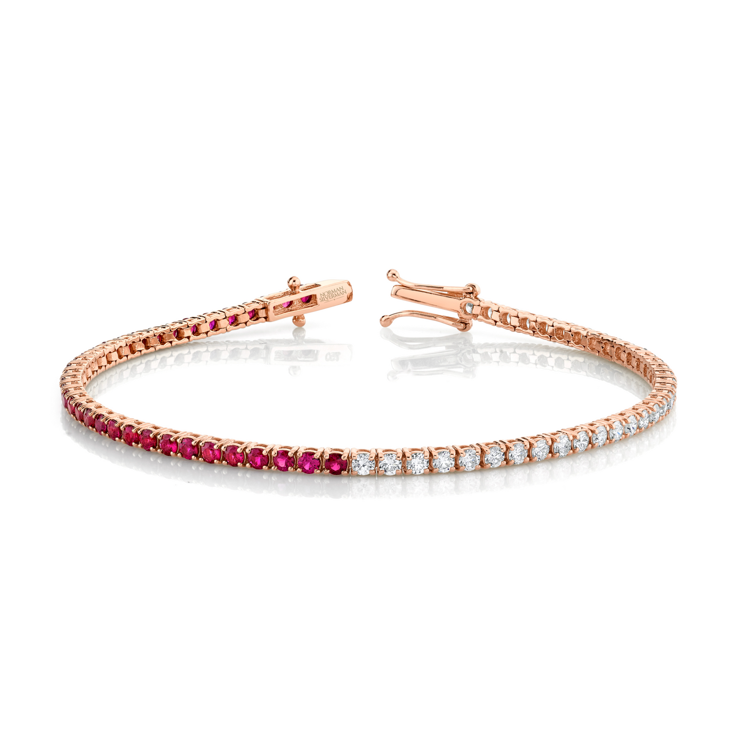 Ruby and Diamond Halfway Bracelet
