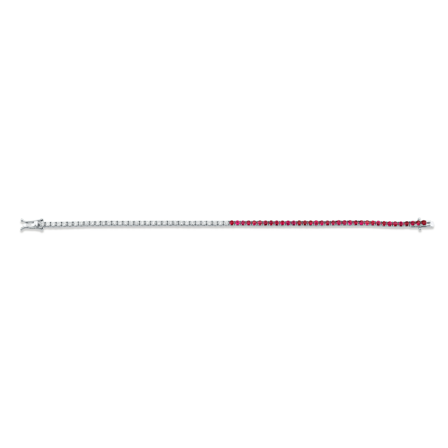 Ruby and Diamond Halfway Bracelet