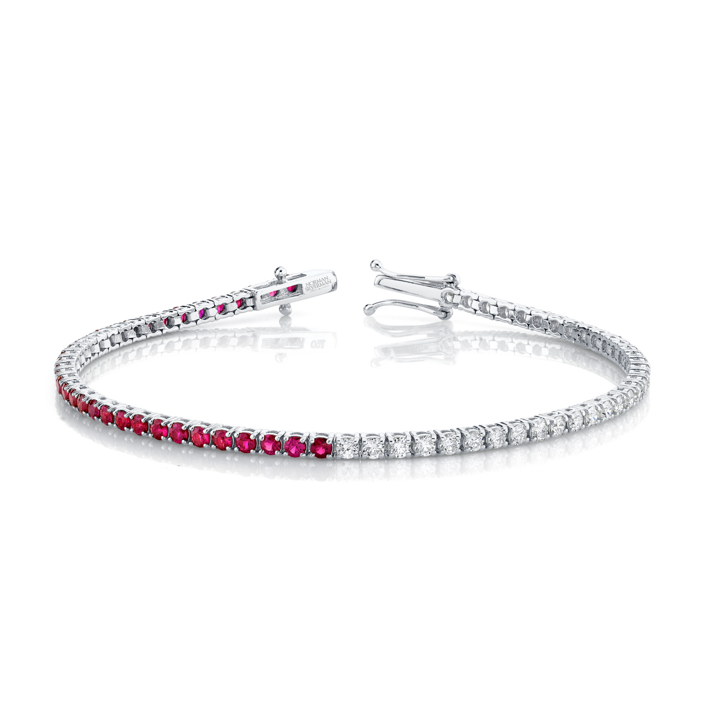 Ruby and Diamond Halfway Bracelet