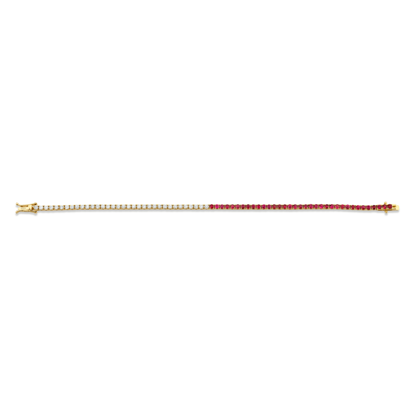 Ruby and Diamond Halfway Bracelet