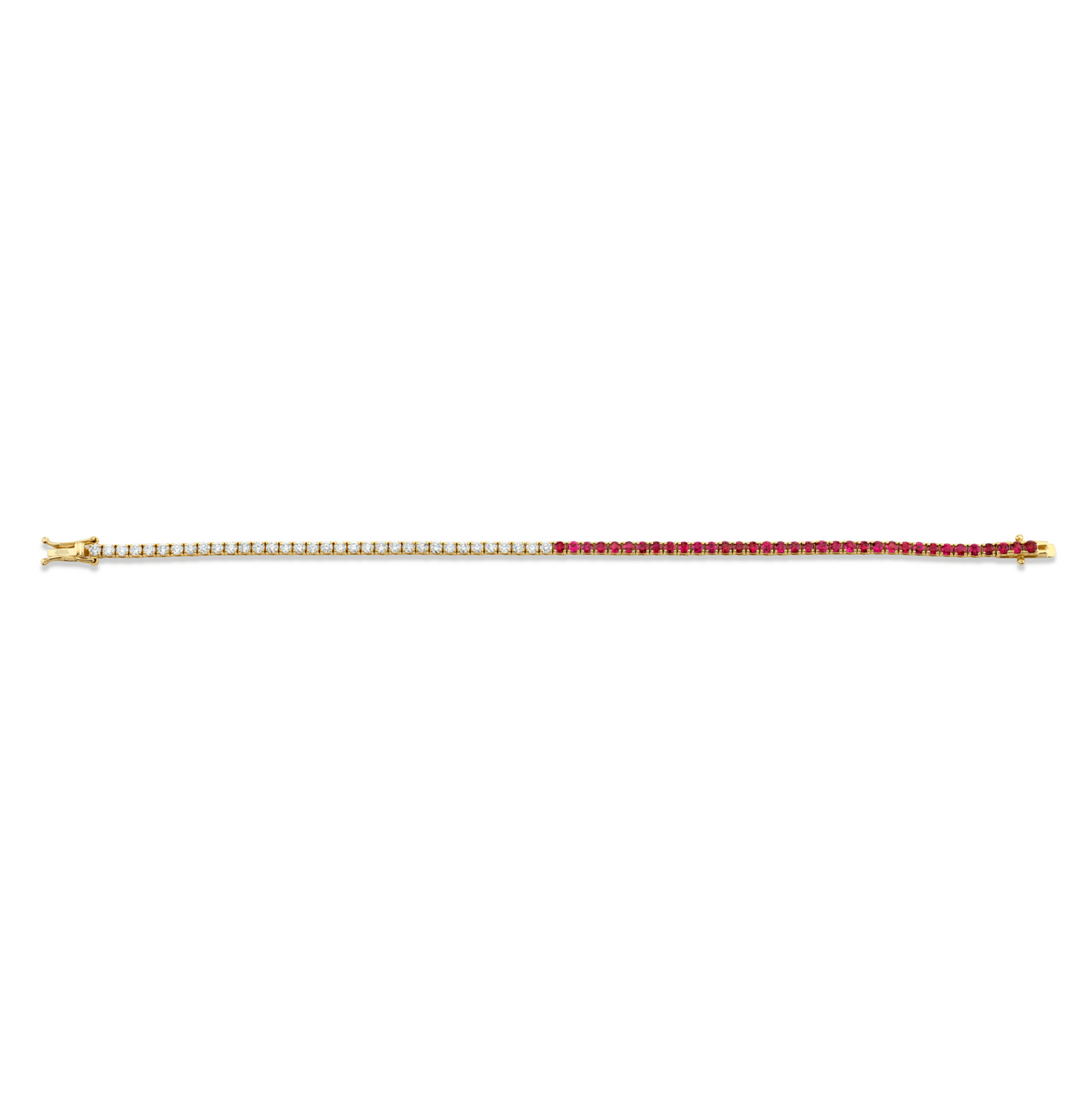 3.82 Carat 50/50 Ruby & Diamond Bracelet