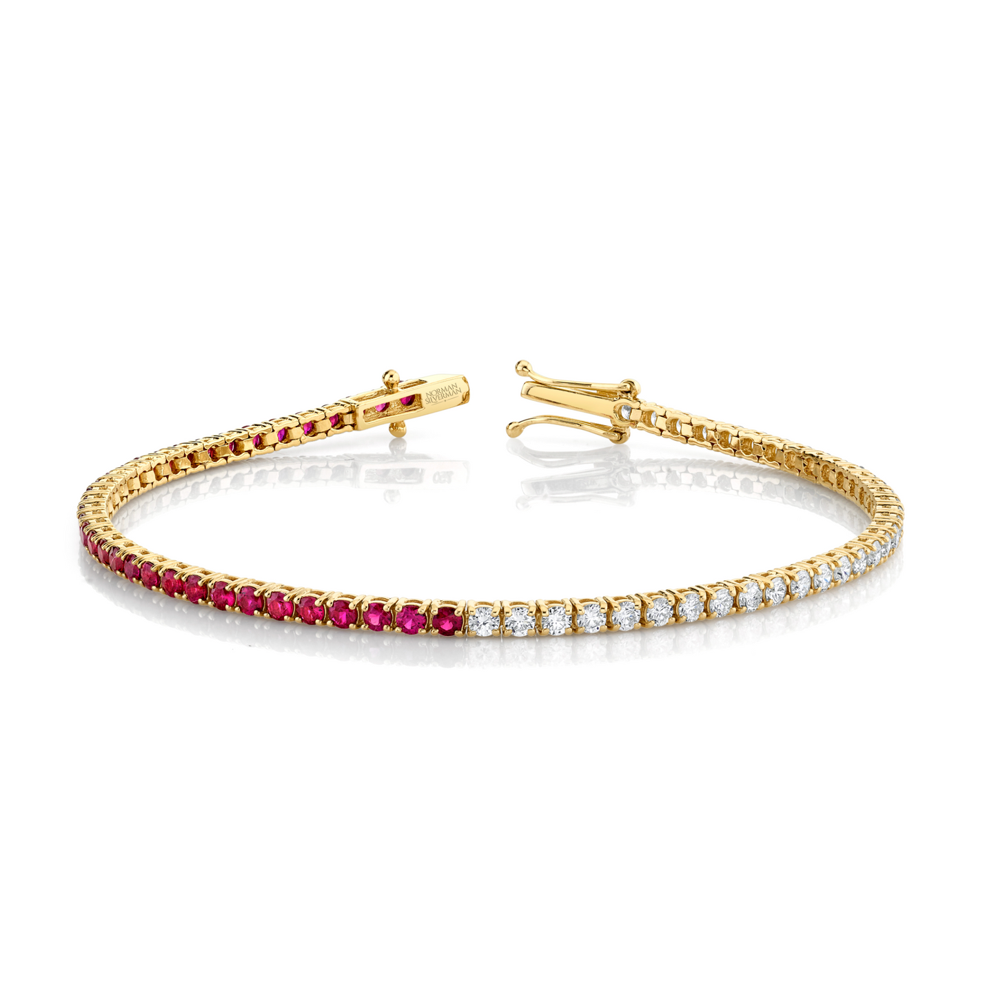 Ruby and Diamond Halfway Bracelet