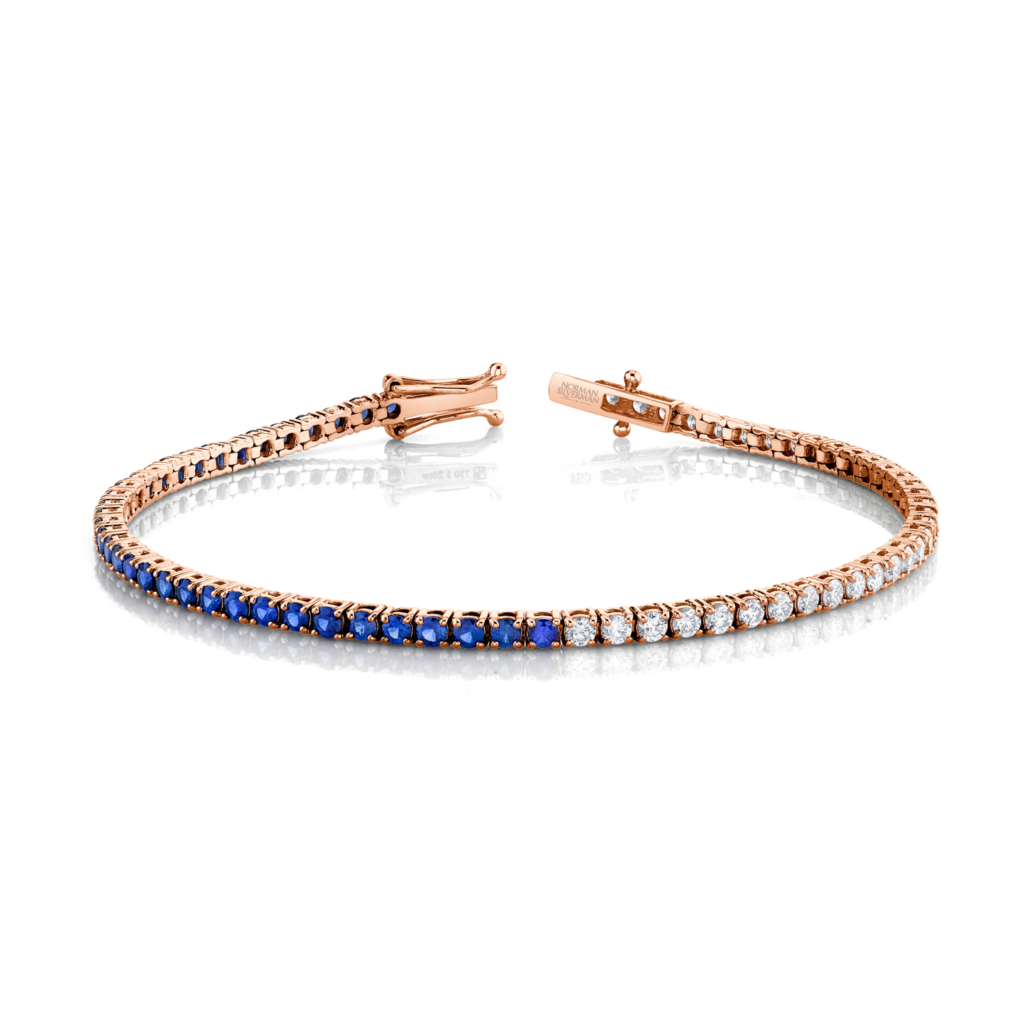 Blue Sapphire and Diamond Halfway Bracelet