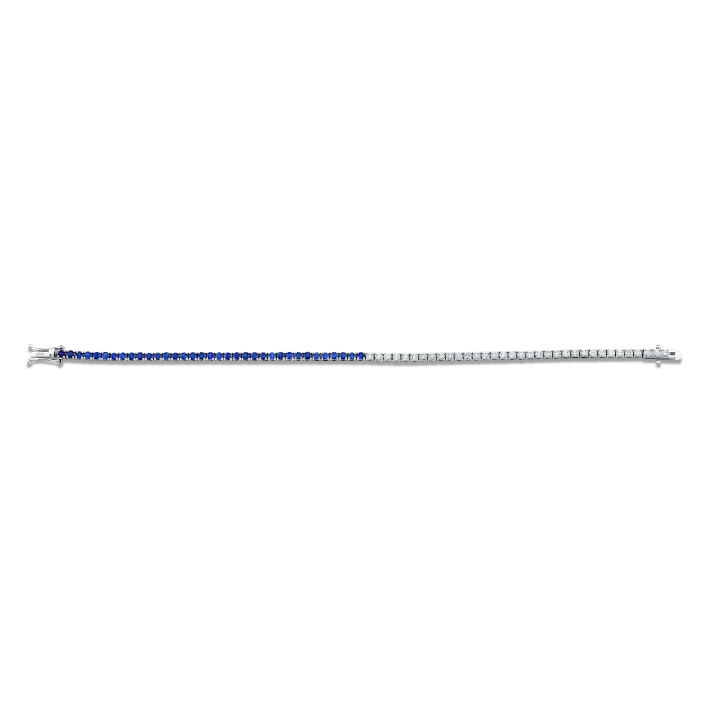 Blue Sapphire and Diamond Halfway Bracelet