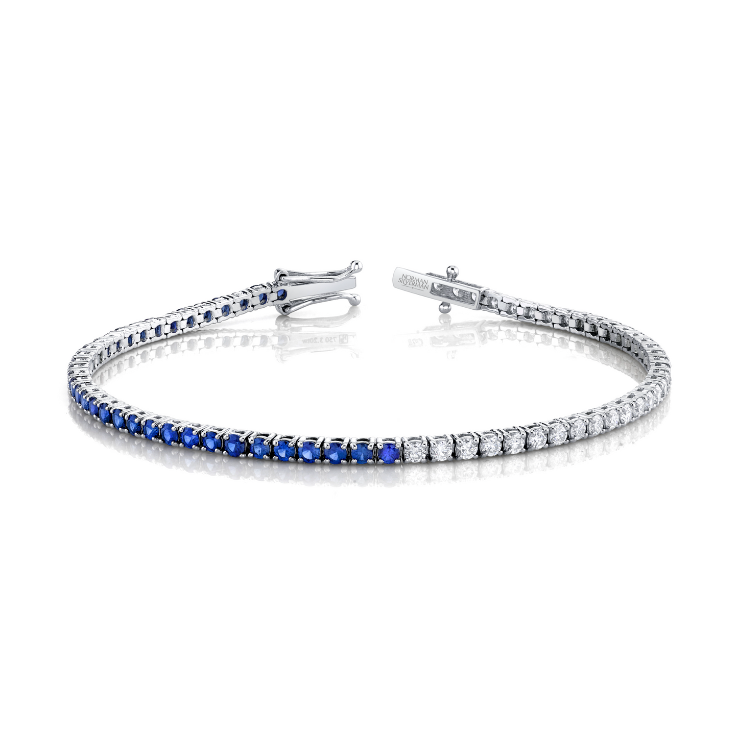 Blue Sapphire and Diamond Halfway Bracelet